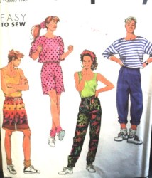7344 HIM HER SHORTS, KNIT TANK TOP,CROP TOP,PANTS PATTERN XS-XL